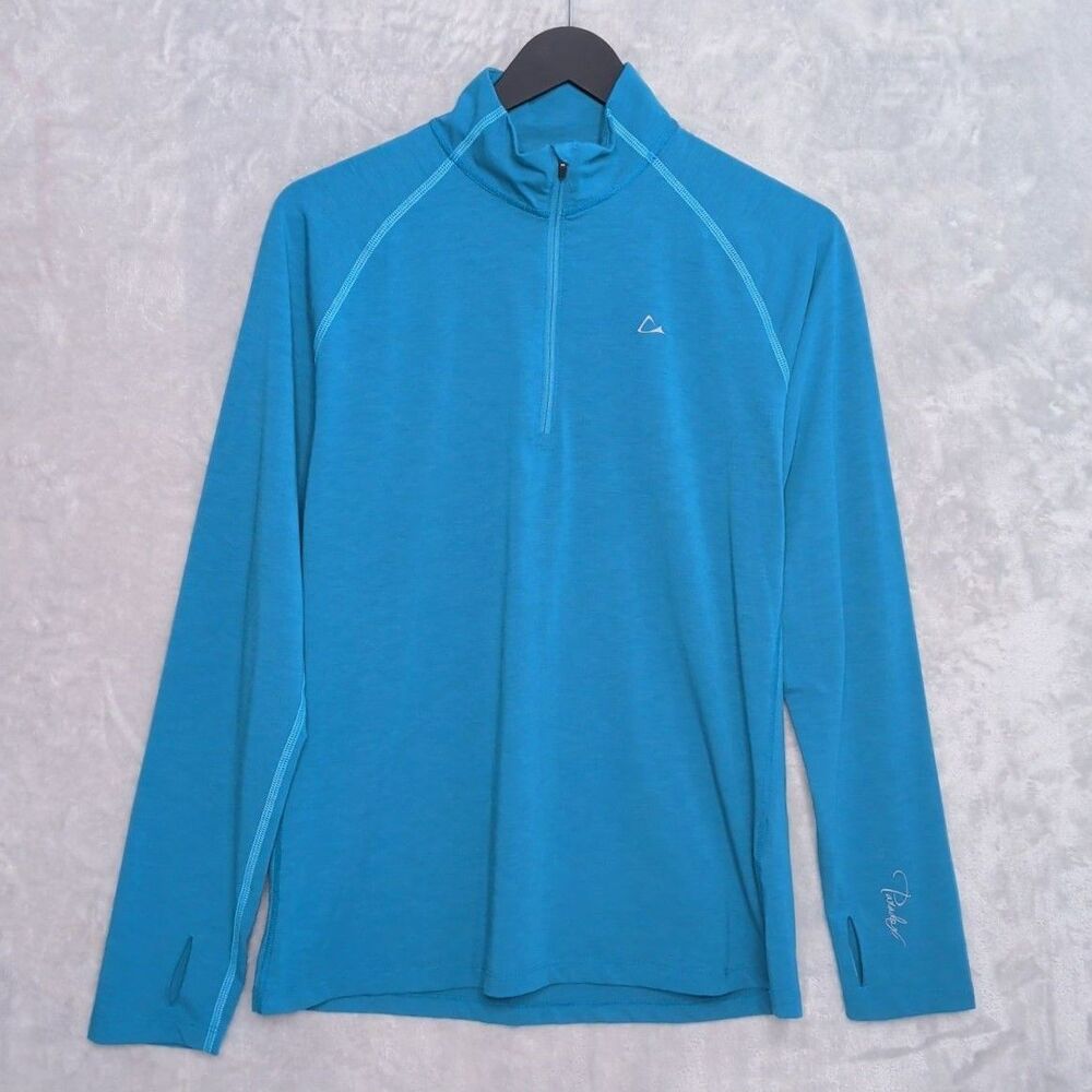 PARADOX Teal Dri-Release Merino Blend Base Layer ¼ Zip Size L Raglan Sleeve